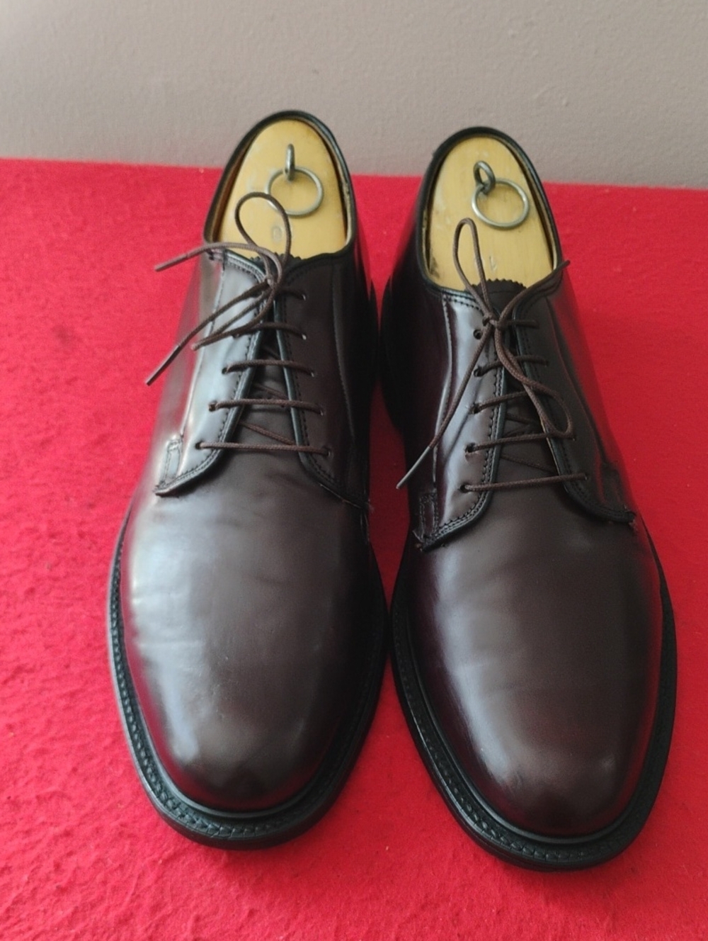 Men's Classic Plain-Toe Derby in Deep Burgundy